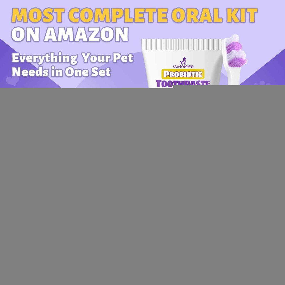 Premium Dog Dental Care Kit Toothpaste Toothbrush Plaque Tartar Control