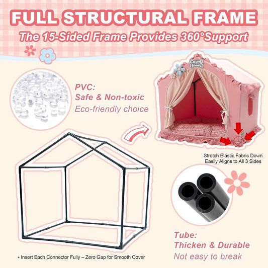 Indoor Dog House Tent Bed Soft Washable Foldable Cave For Small and Medium Dogs