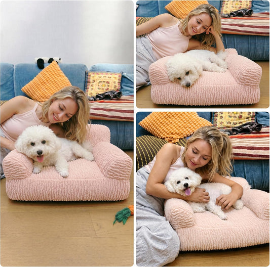 Pink Orthopedic Cat Sofa Bed – 2 Sizes, Washable Cover