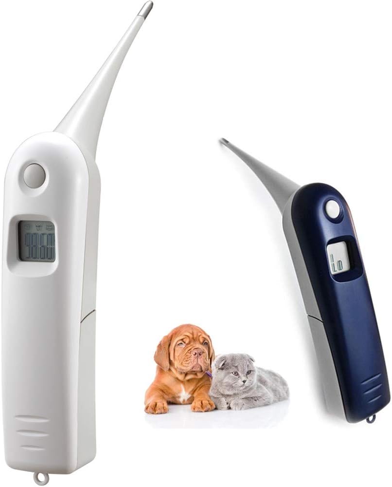Pet Thermometer Digital Fast Accurate Dog Cat Small Pets Rectal Vet White