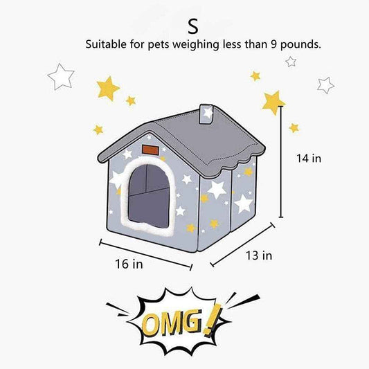 Indoor Dog House Bed Memory Foam Foldable Washable Small Medium Large