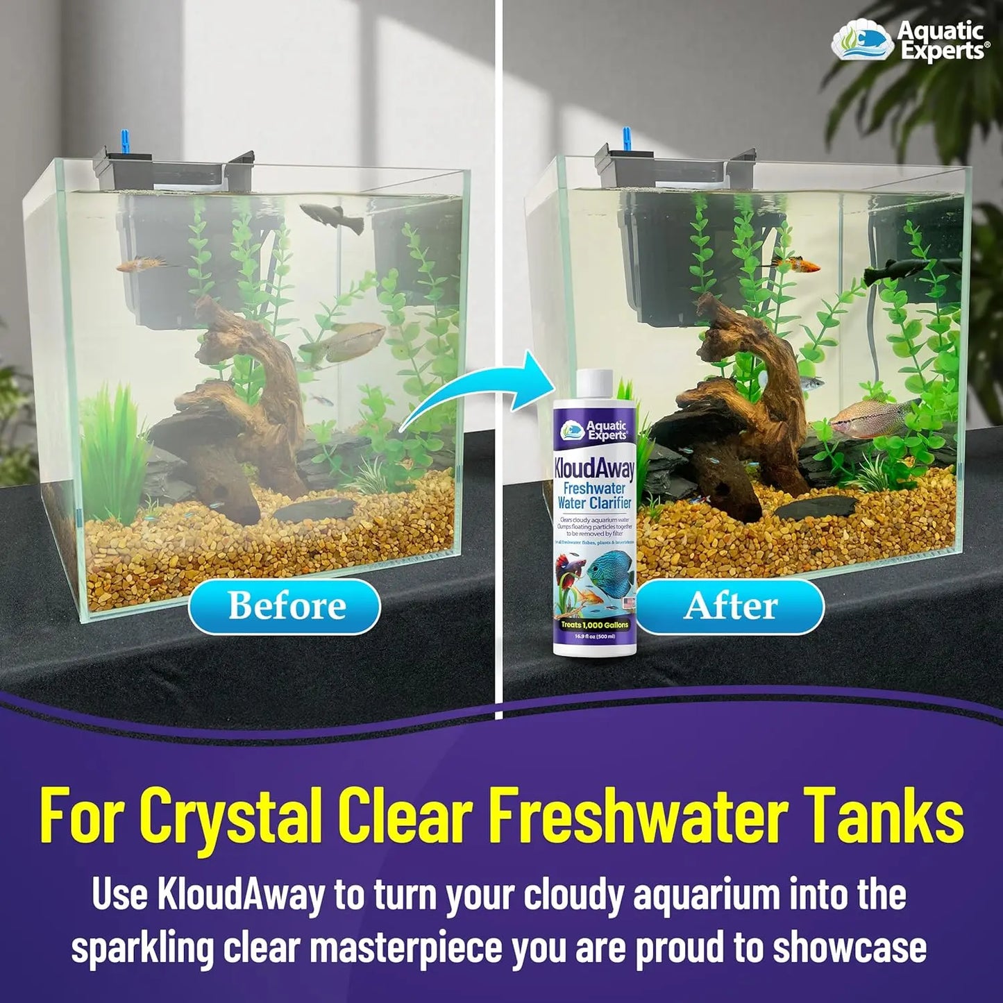 Aquarium Water Conditioner & Clarifier Bundle Freshwater 500ml Tank Care