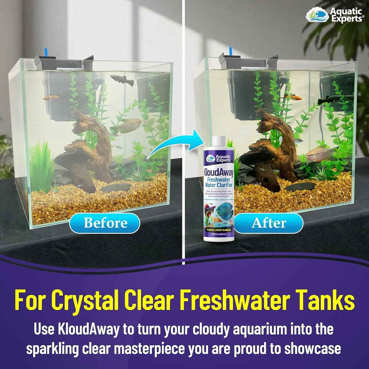 Aquarium Water Conditioner & Clarifier Bundle Freshwater 500ml Tank Care