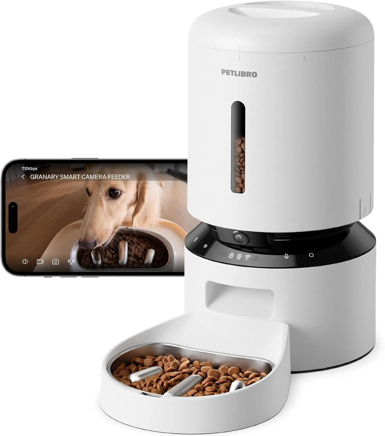 Automatic Pet Feeder 3L/5L with Camera, Timed Portions, Voice Call, Dual Power