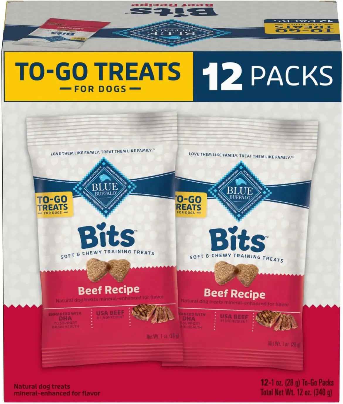 Blue Buffalo Stix Soft Dog Treats Beef 1oz ToGo 12 Pack Natural