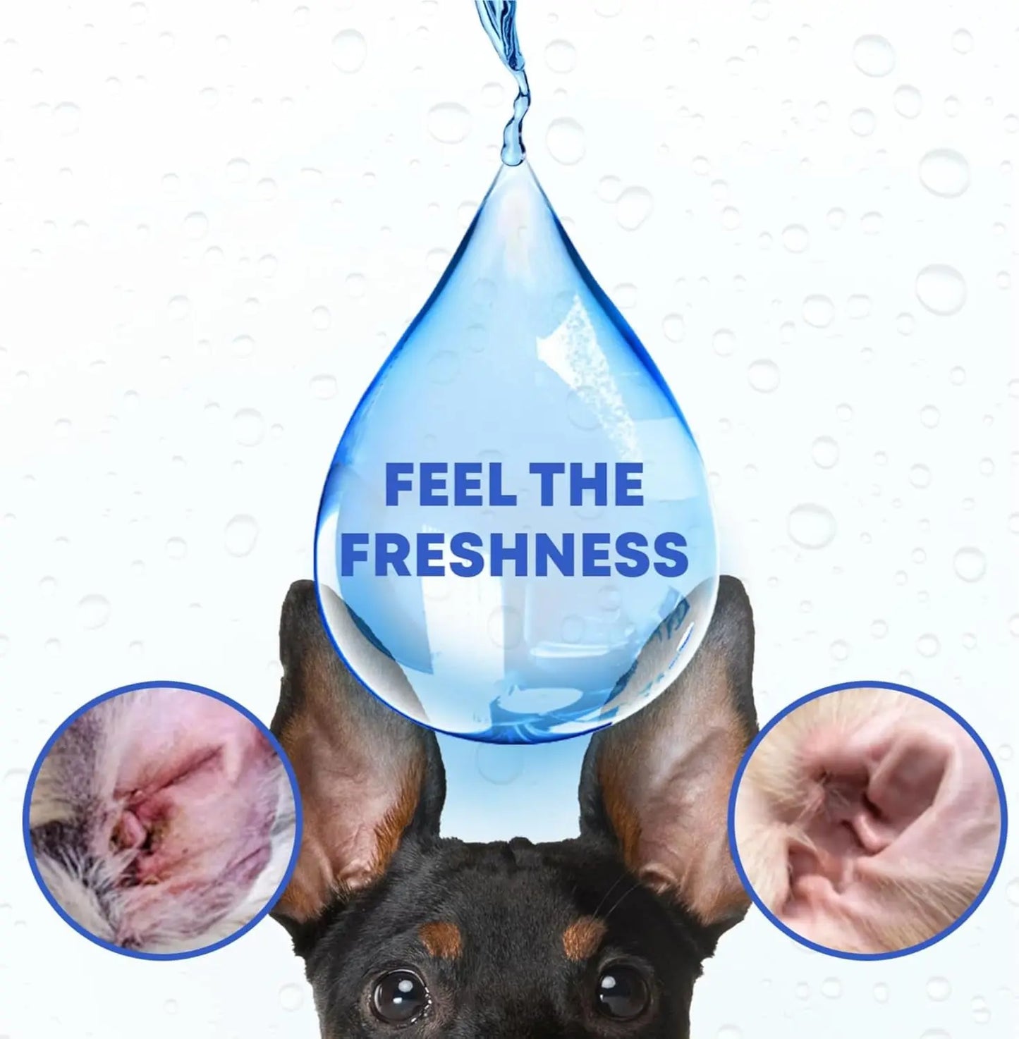Cat & Dog Ear Cleaner Drops, Yeast & Wax Flush for Itchy Ears, Vet Formula