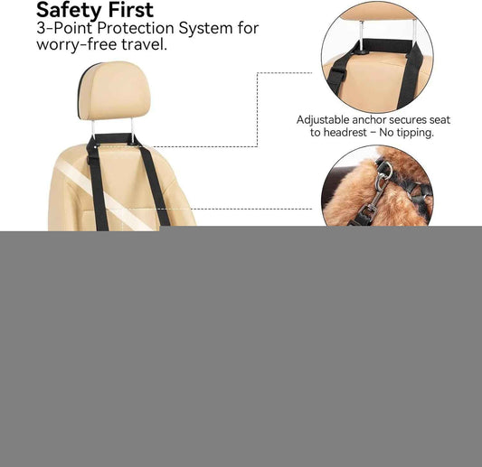 Dog Car Seat Booster with Safety Leash