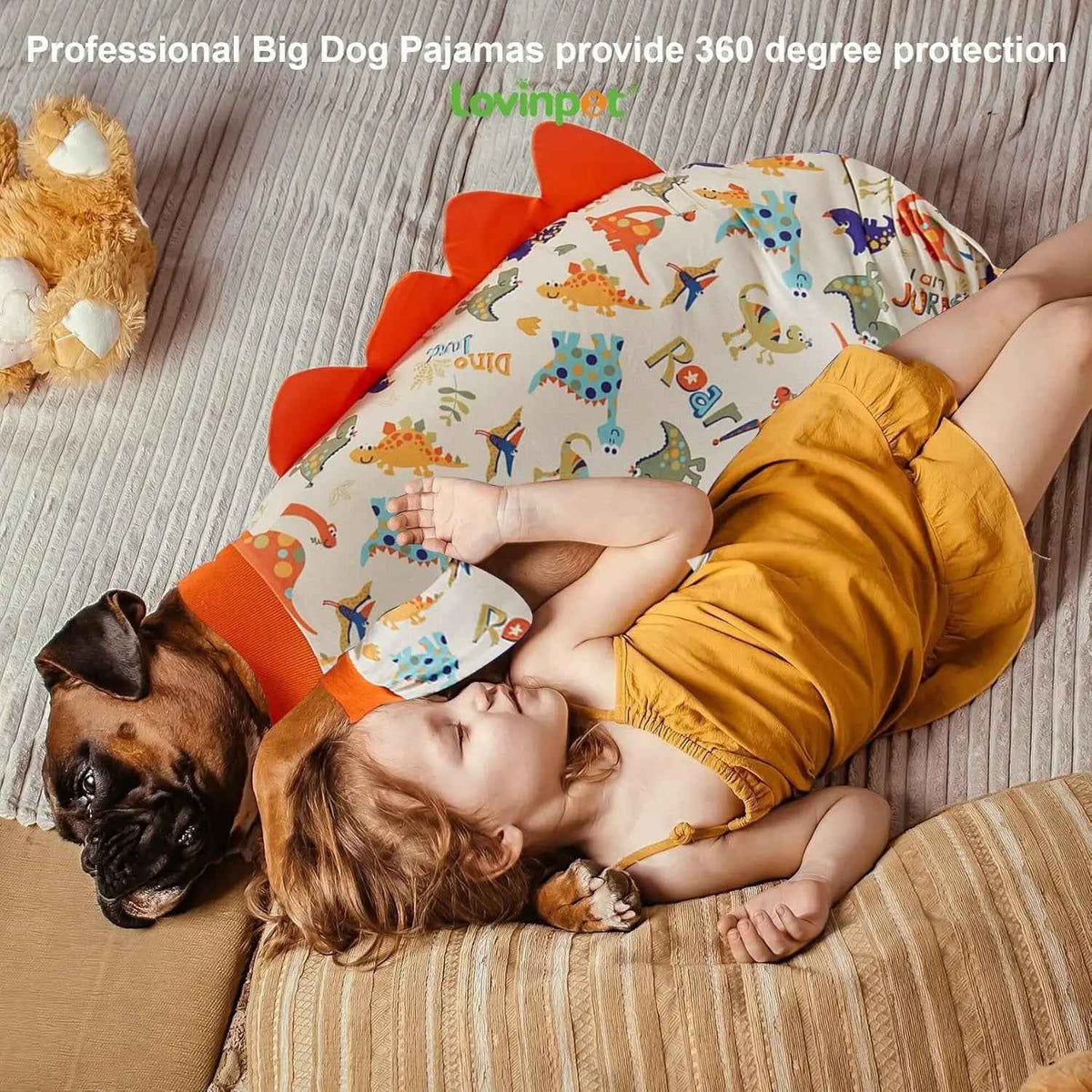 Anti-Lick Recovery Dog Pajamas – Jurassic Knit UV Suit