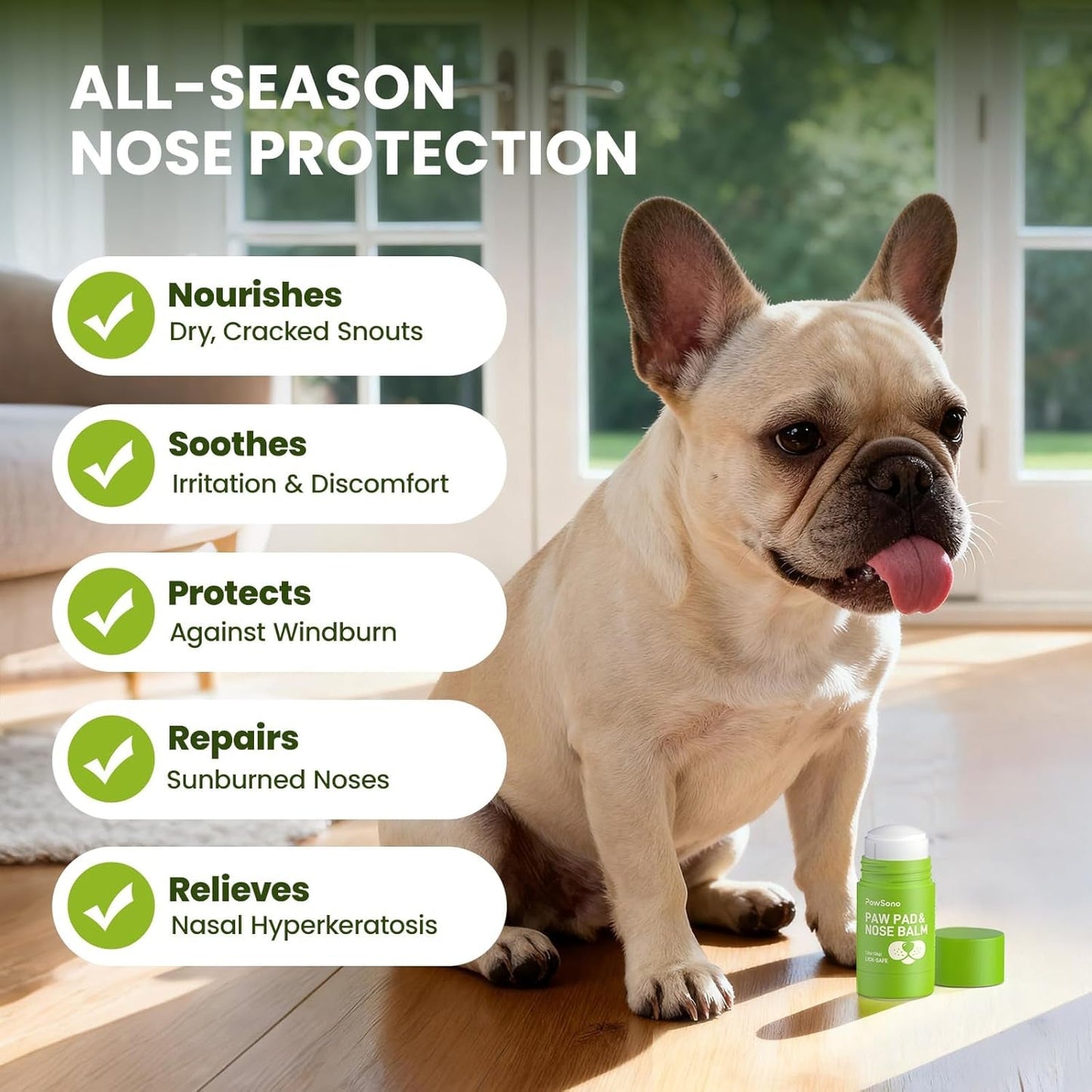 Dog Paw Nose Balm Lick-Safe Coconut Oil Moisturizer Heat Cold Protection