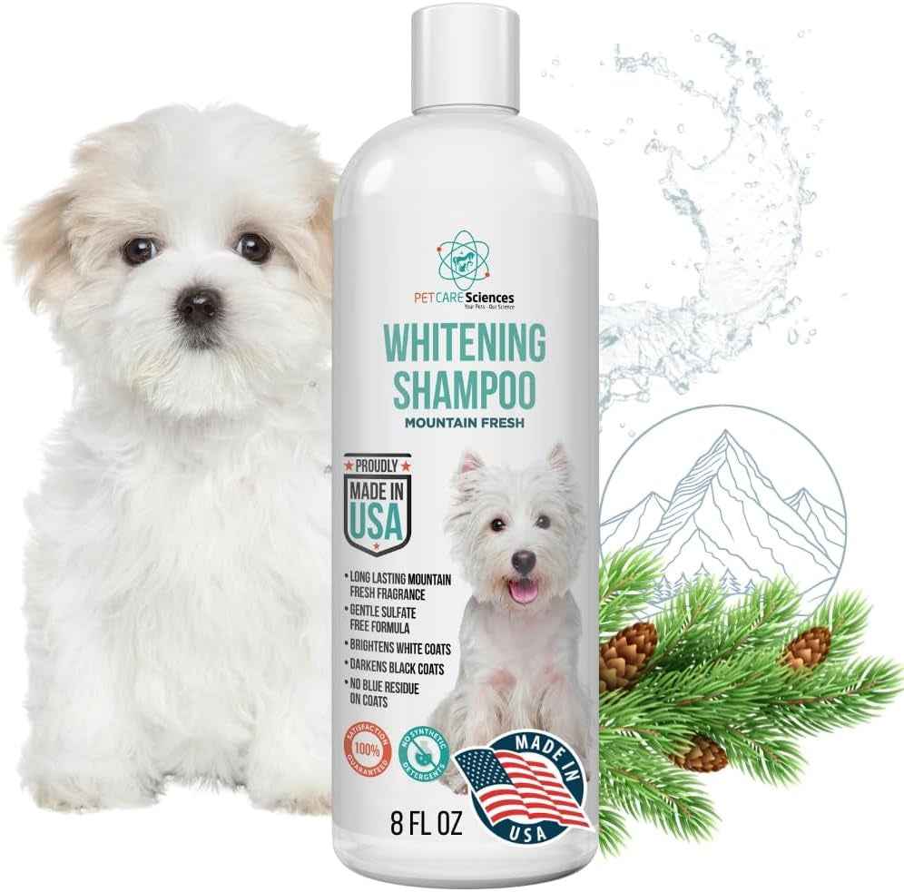 Dog Whitening Shampoo 8oz Tearless Natural Brightening White & Dark Coats