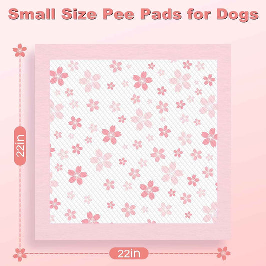 Dog & Small Pet Training Pads 22x22 Leak Proof Quick Dry 50 Count Pink