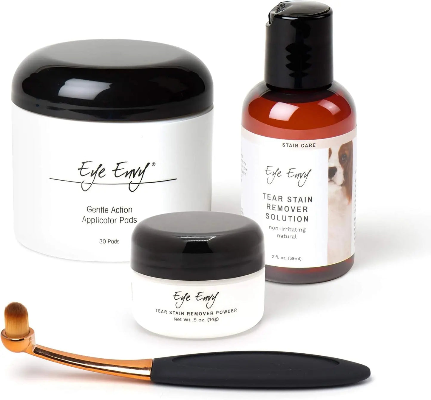 Eye Envy Dog Tear Stain Remover Kit w Brush Pads Powder 30–45 Day