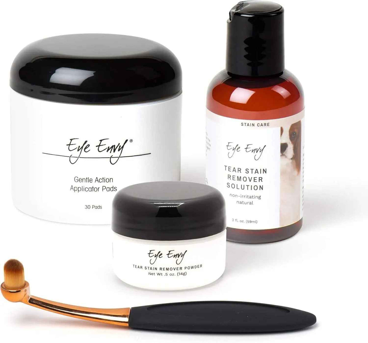 Eye Envy Dog Tear Stain Remover Kit w Brush Pads Powder 30–45 Day