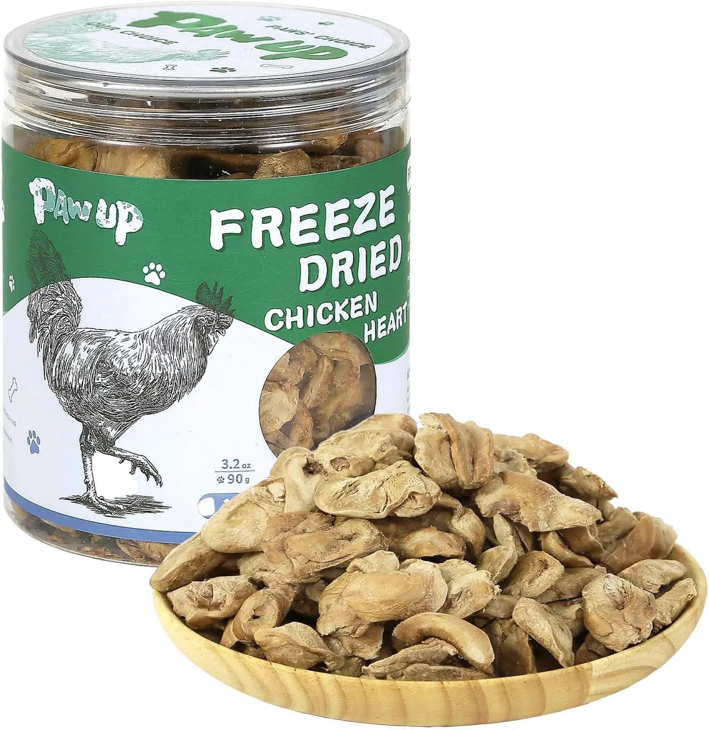 Freeze Dried Chicken Liver & Heart Dog & Cat Treats 2.1oz Grain Free Chicken Heart - 3.2 Oz