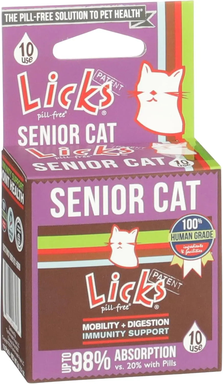 Senior Cat Gel Supplement Omega 3 Taurine Lysine Mobility Immune 30 Pack Roasted Chicken 10-Use