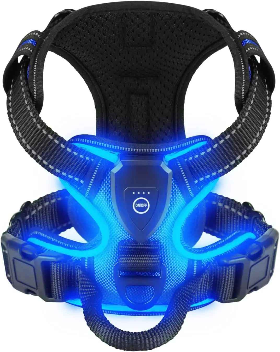 Rechargeable LED No-Pull Dog Harness Vest for Night Safety