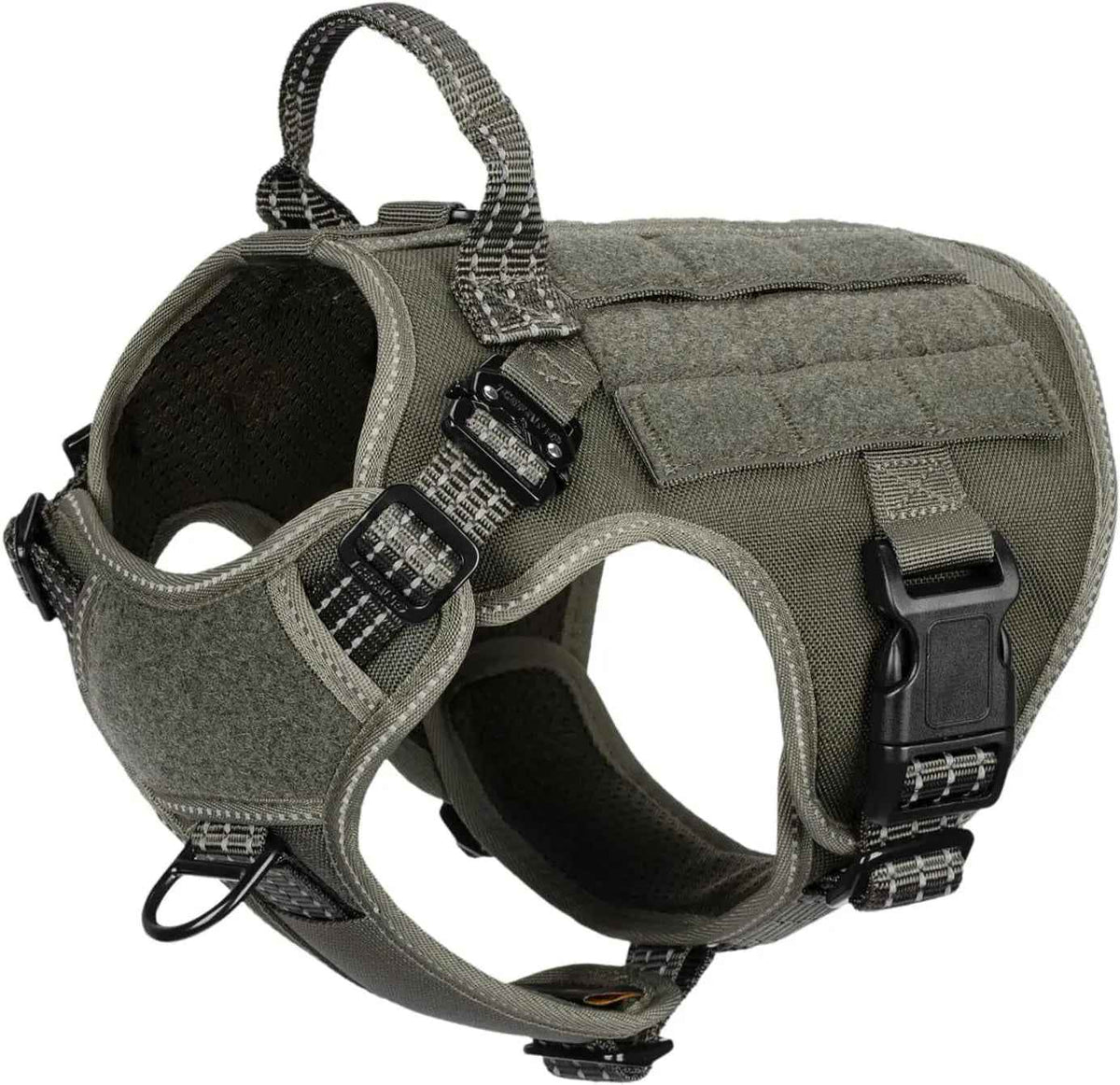 No-Pull Tactical Dog Harness with Handle & MOLLE Vest Adjustable