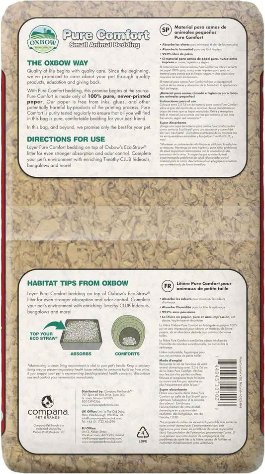 Oxbow Pure Comfort Small Animal Bedding, 99.9% Dust-Free Natural Paper