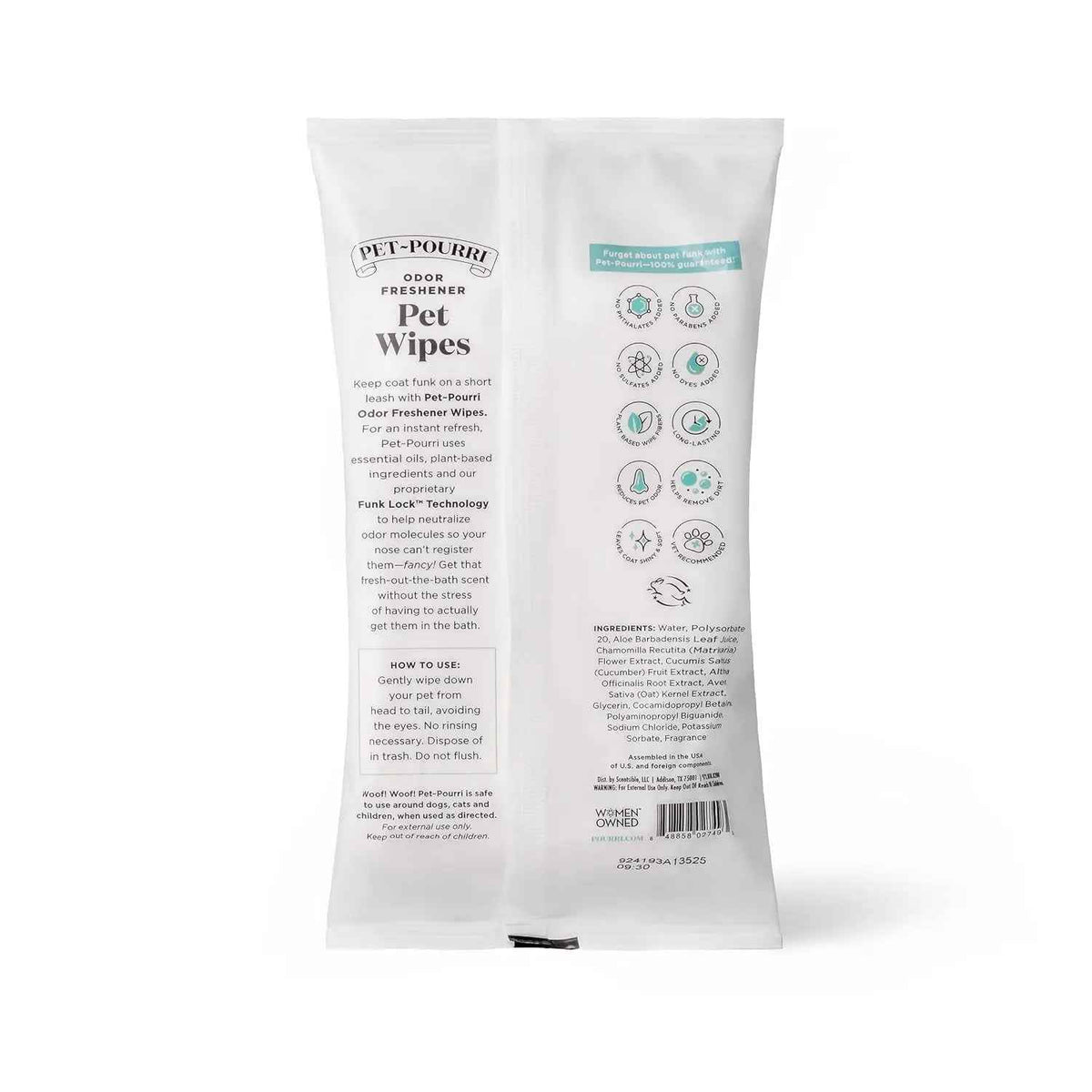 Pawsitively Fresh Pet Wipes Plant Based Deodorizing 50ct