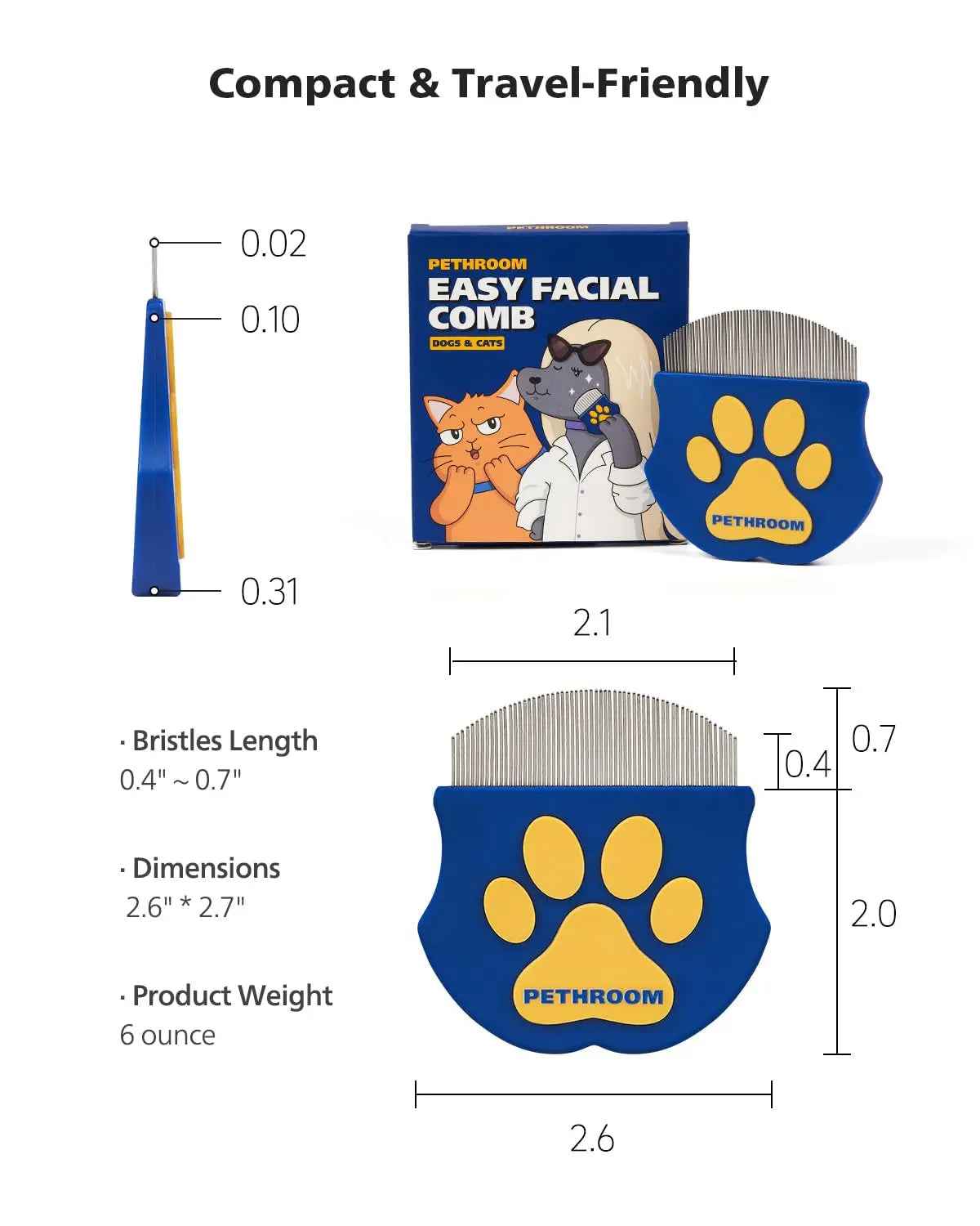 Stainless Steel Pet Eye Comb Tear Stain Remover for Dogs Cats