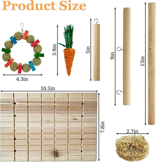 Rabbit Chew Toys Scratch Board Bunny Teeth Grinding Toy Set Small Pet