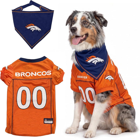 NFL Dog Jersey & Tie Bandana Set Official Pet Apparel All Teams