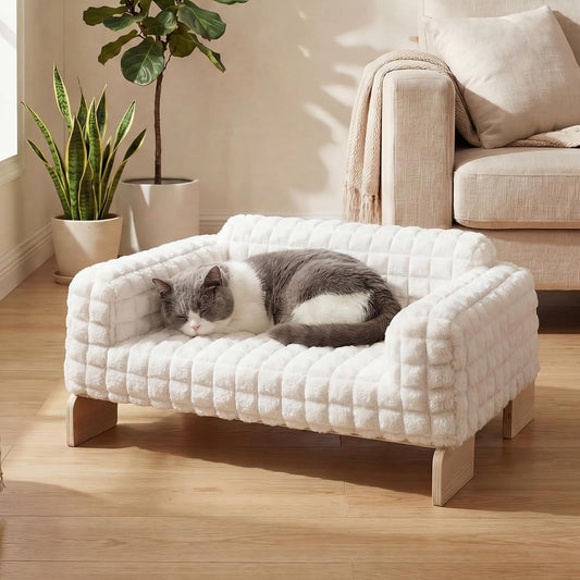 Elevated Wooden Pet Sofa Bed – 2 Sizes, 2 Colors