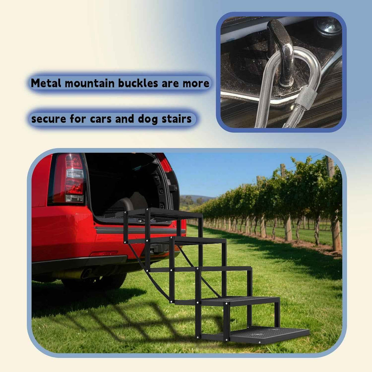 Dog Stairs for Car Foldable Pet Steps Heavy Duty Large Dogs 5 Step