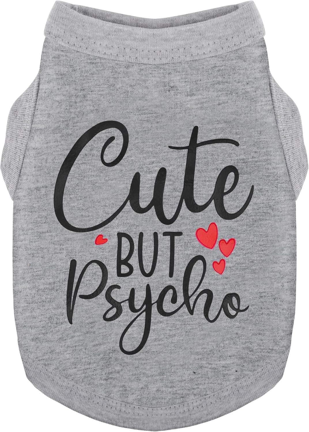 Dog Shirt Cotton Small Medium Dogs Cute Psycho Shirt Soft Breathable Grey