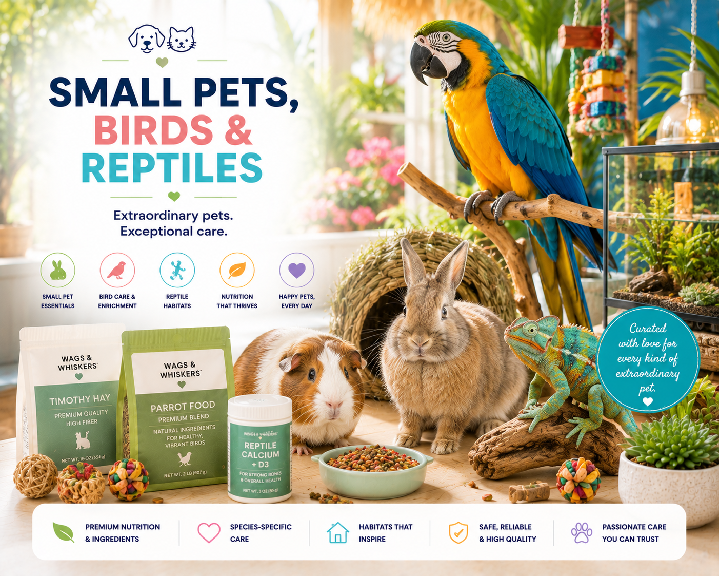 Birds-Reptiles-Small-Pets Wags & Whiskers Pet Supply