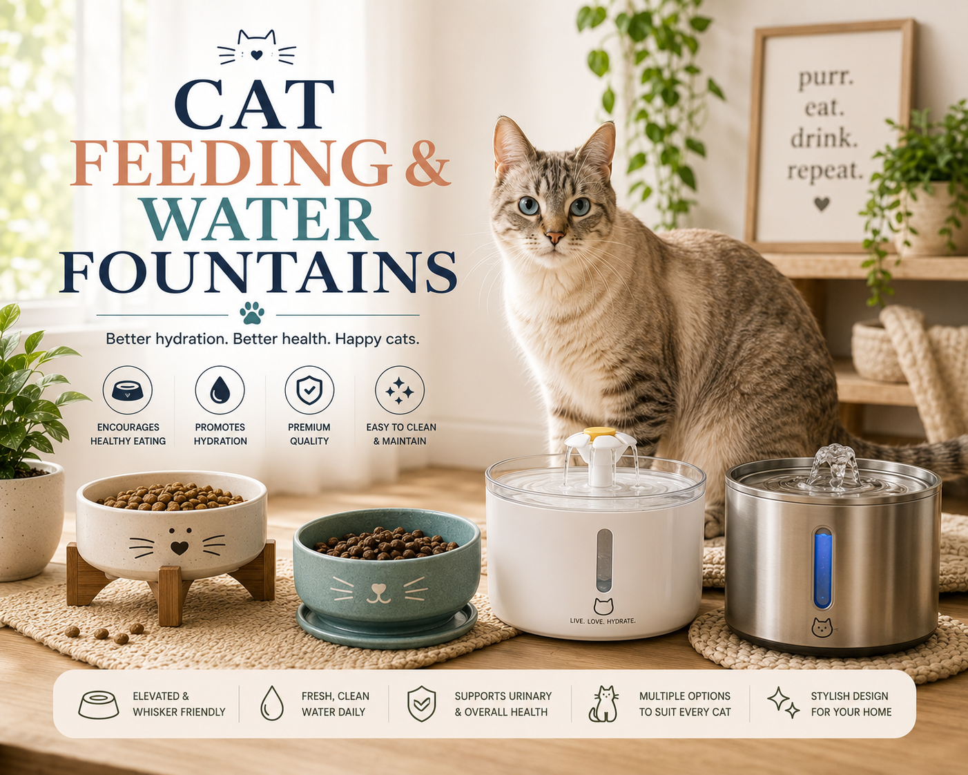 Cat Bowls, Automatic Feeders & Fountains