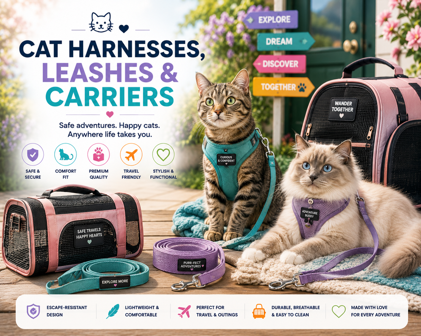 Cat Harnesses, Leashes & Carriers