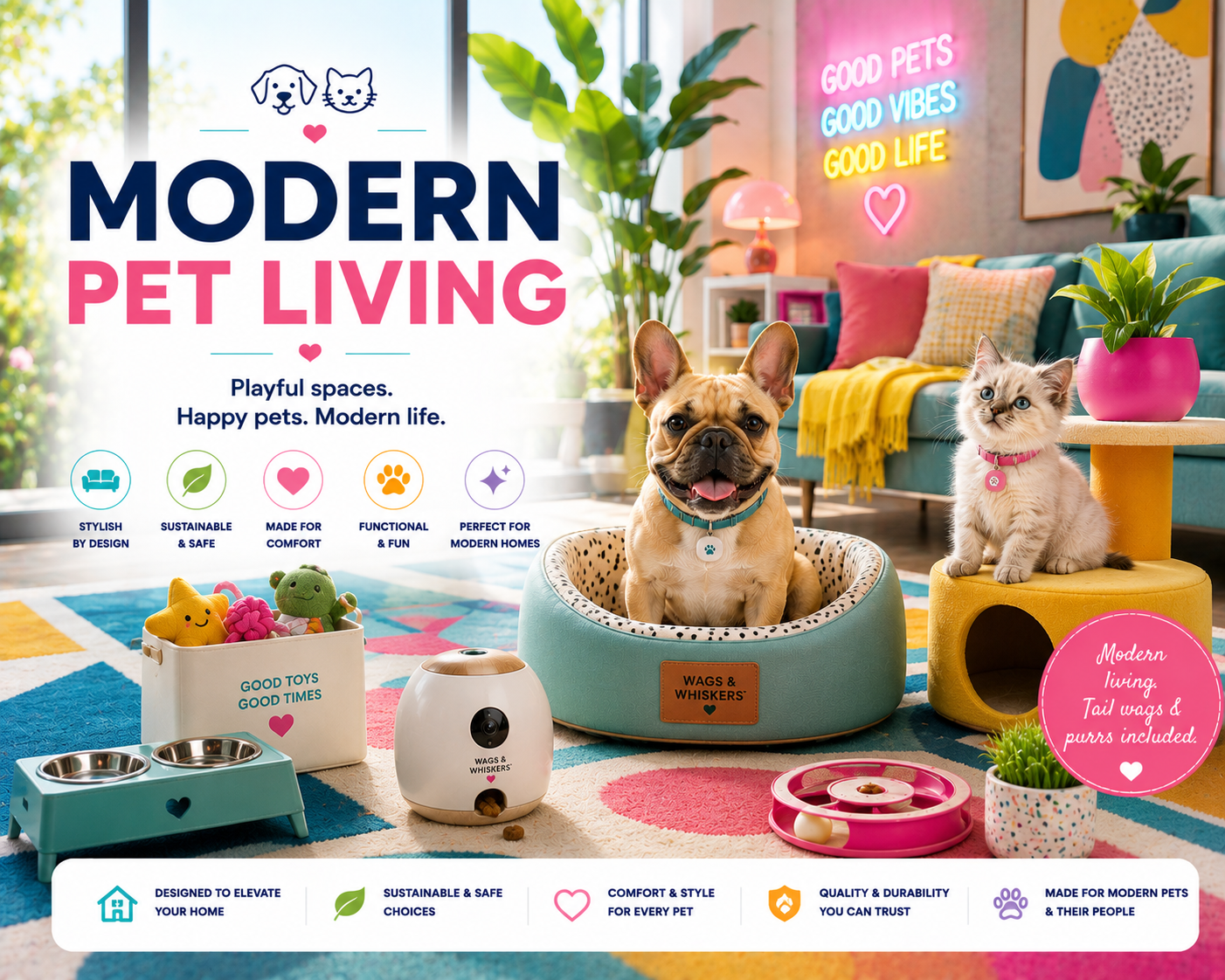 Modern-Pet-Living-Collection Wags & Whiskers Pet Supply