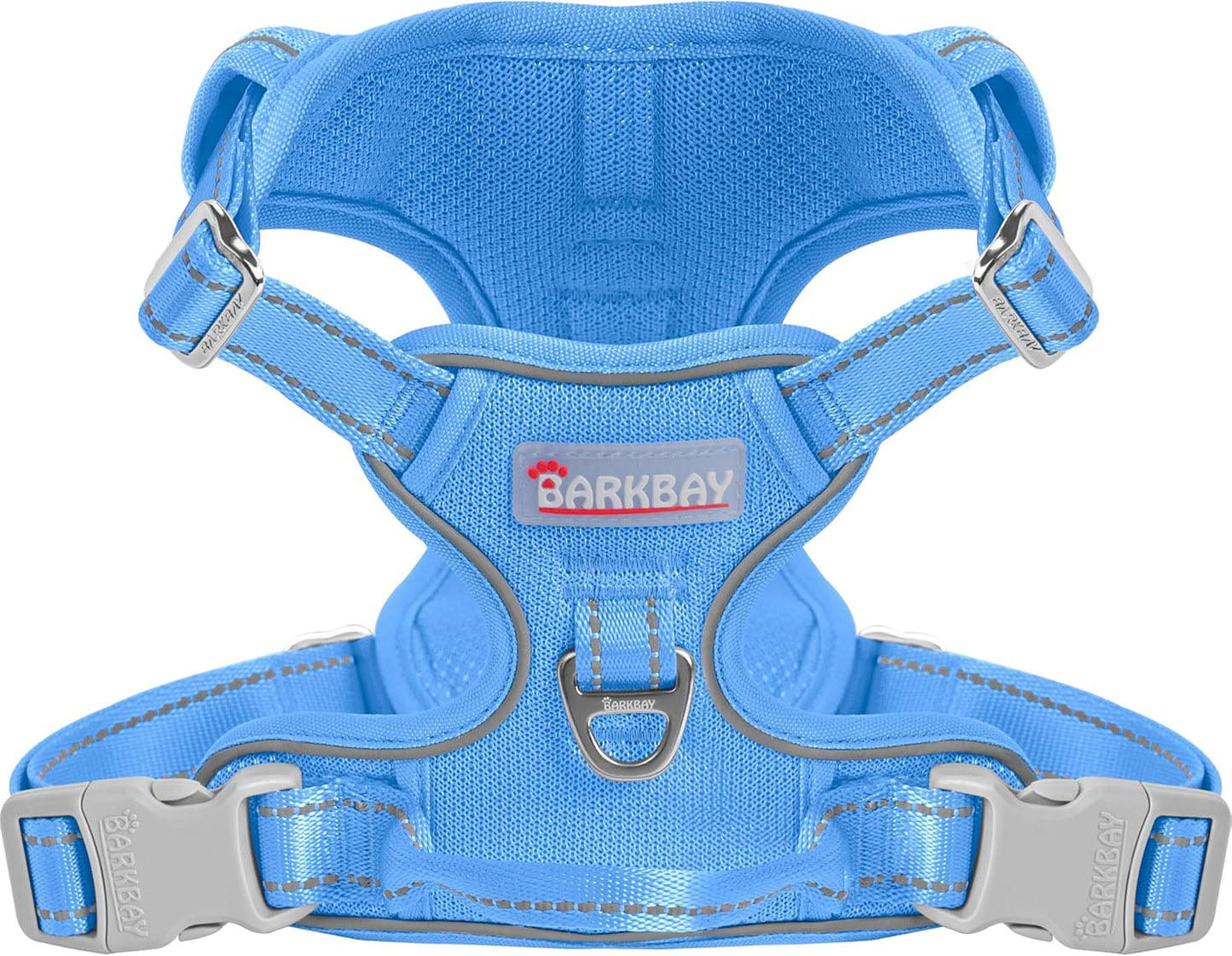 No Pull Dog Harness Adjustable Reflective Oxford Vest Small Medium Large Dogs Blue-Mesh