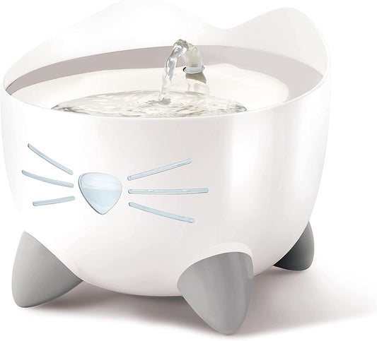 Catit PIXI Stainless Steel Cat Water Fountain 2L Triple Filter Quiet Pump