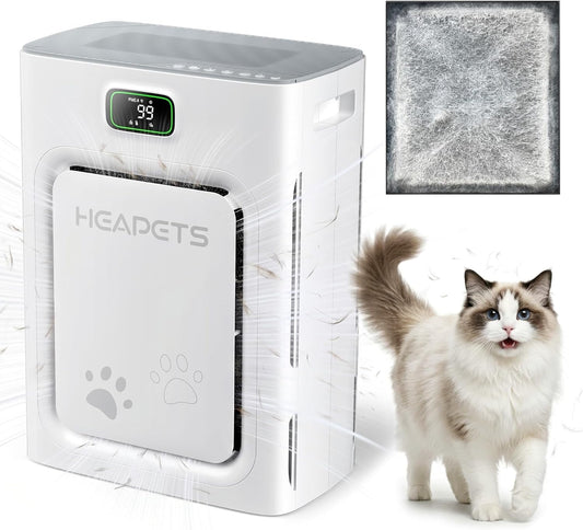Pet Air Purifier with HEPA Filter Odor Control for Dogs & Cats White-Grey
