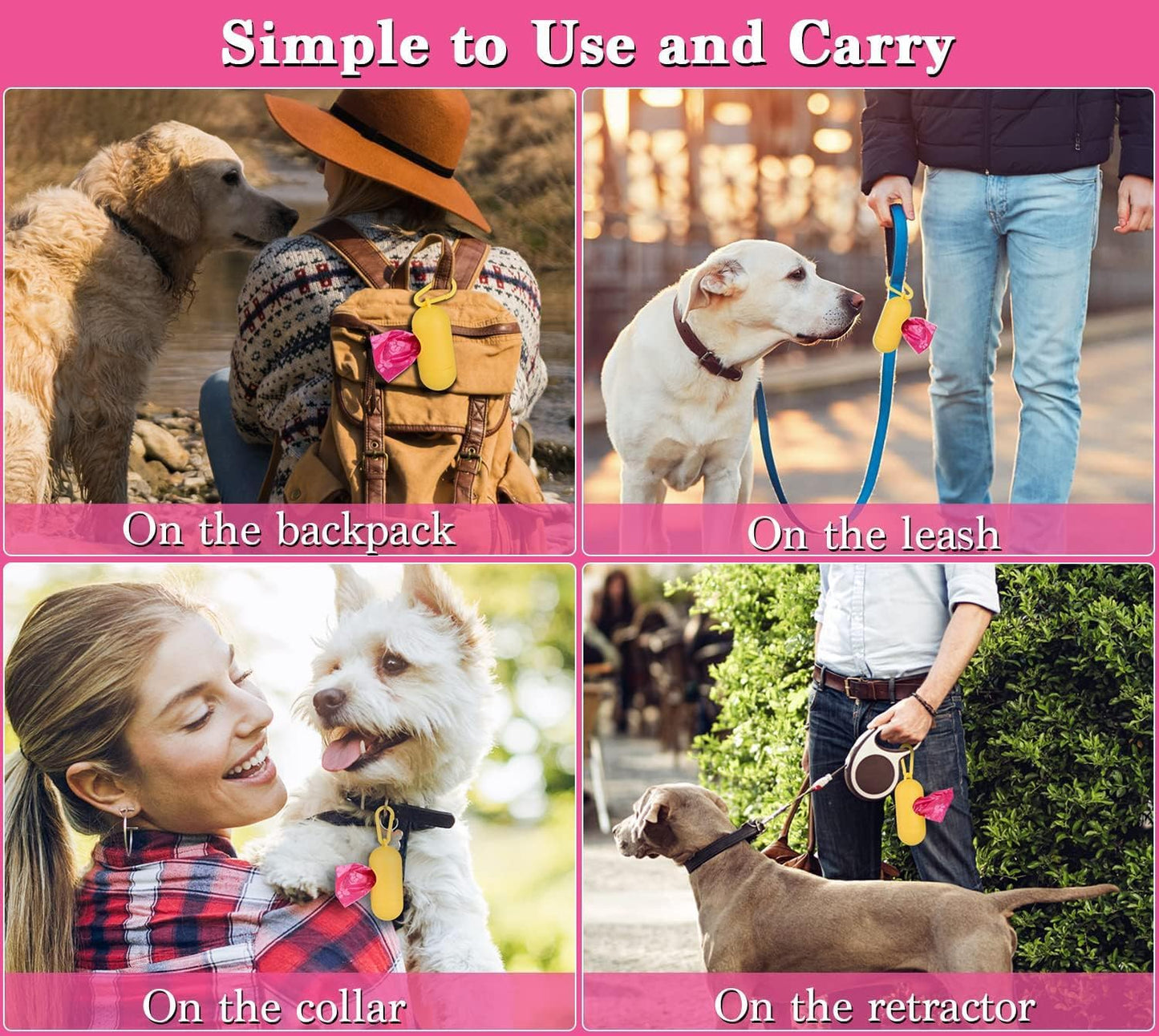 Biodegradable Dog Poop Bags with Holder Leak Proof Compostable Waste Bags