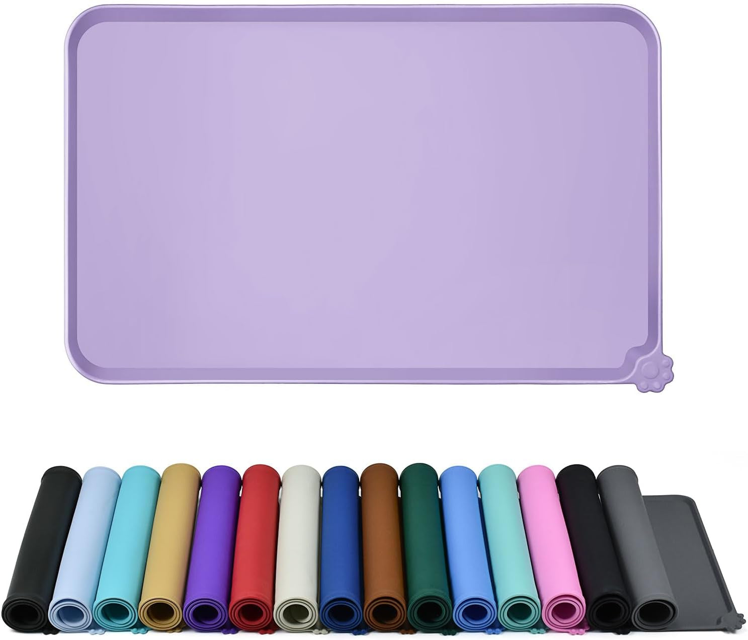 Silicone Dog & Cat Feeding Mat with Raised Edge, Waterproof & Non-Slip