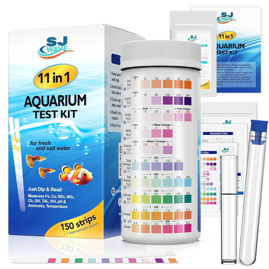 Aquarium Test Strips 11 in 1 Water Test Kit 950 Tests Ammonia pH Fish Tank 11