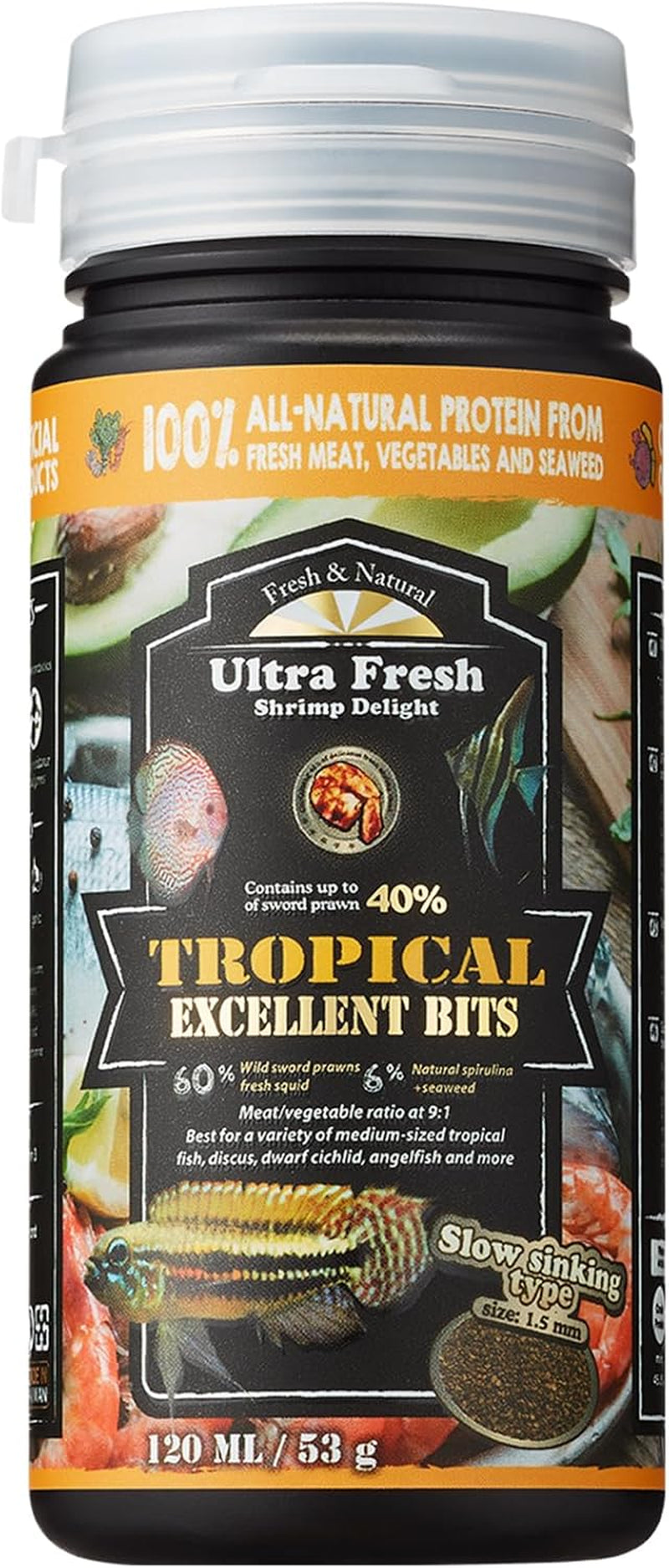 Tropical Fish Food Pellets Discus Angelfish Cichlids Color Enhance 4.6oz