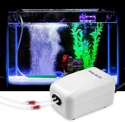 Dual Outlet Aquarium Air Pump Quiet Oxygen Pump Kit 10–100 Gallon Default Title