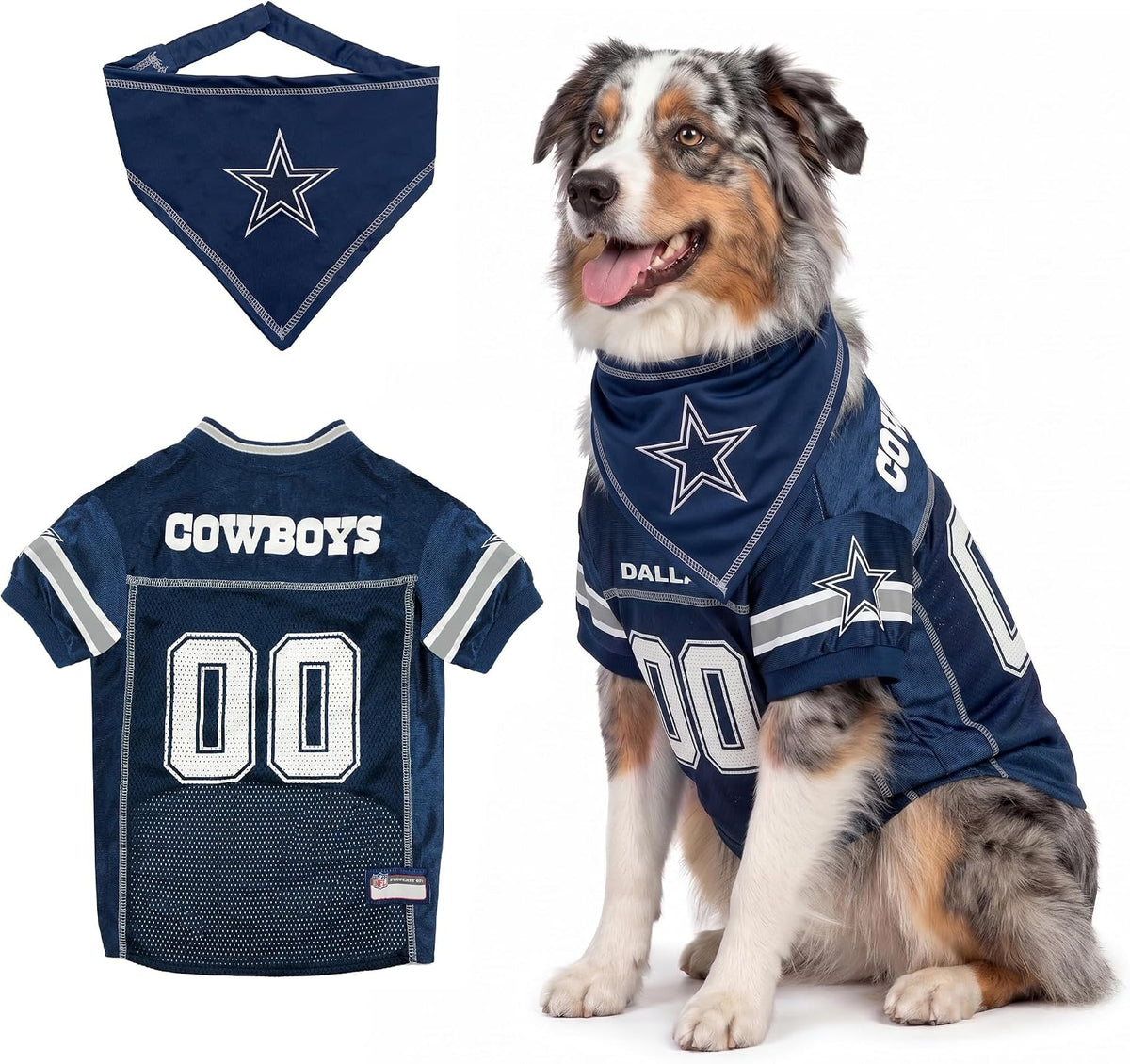 NFL Dog Jersey & Tie Bandana Set Official Pet Apparel All Teams