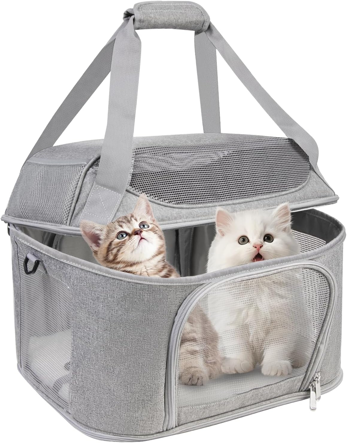 Cat Carrier Backpack Airline Approved Soft Sided Pet Carrier up to 20Lbs Gray