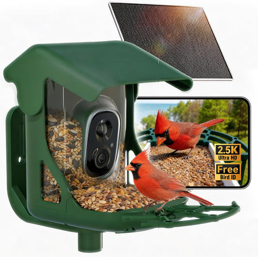 Bird Feeder Camera Solar WiFi 4MP 2.5K AI Motion Detection No Fee 2026 Version