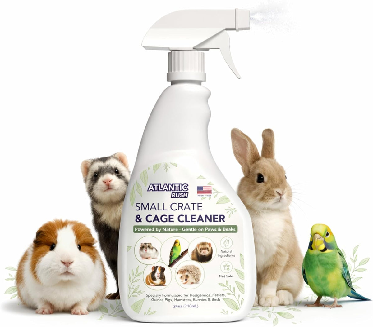 Atlantic Rush Small Animal & Bird Cage Cleaner Spray – 24 oz