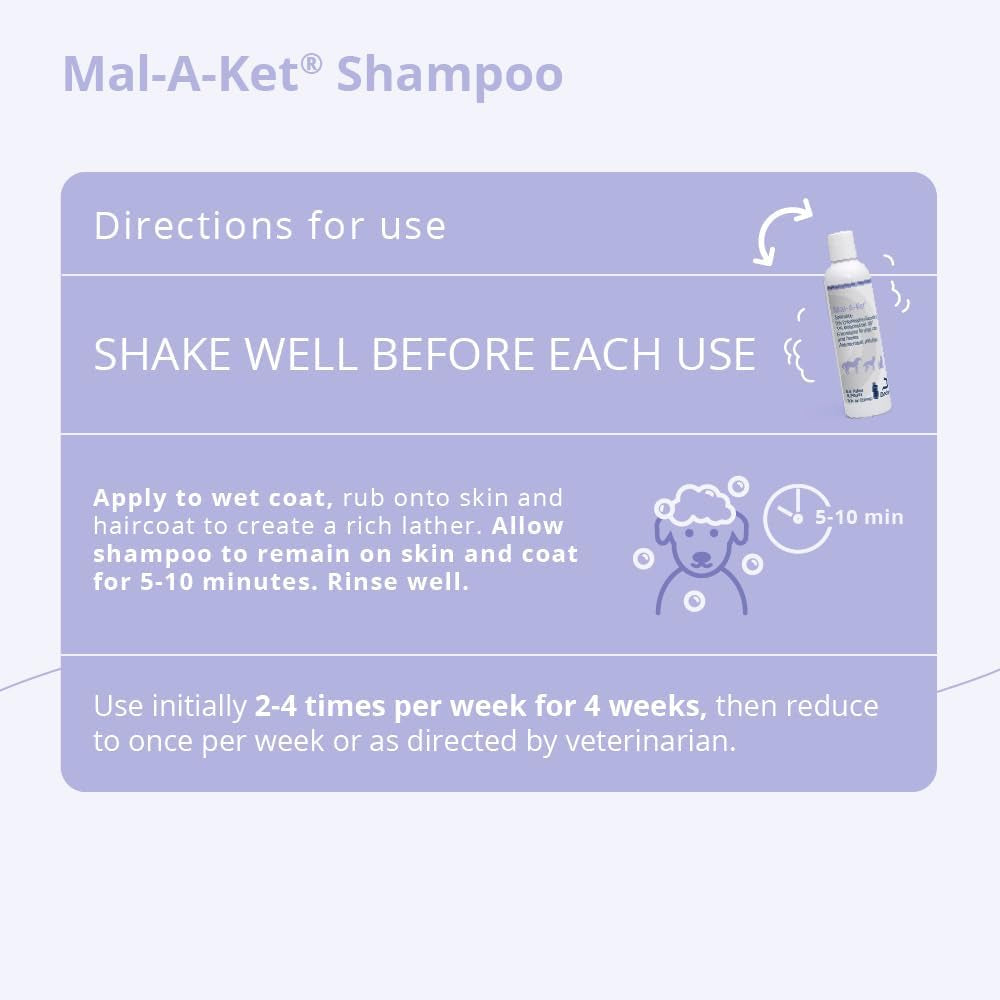 Mal-A-Ket Keto Shampoo for Dogs Cats Skin & Coat Cleanser 8oz