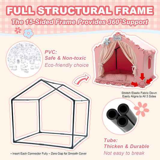 Indoor Dog House Tent Bed Soft Washable Foldable Cave For Small and Medium Dogs