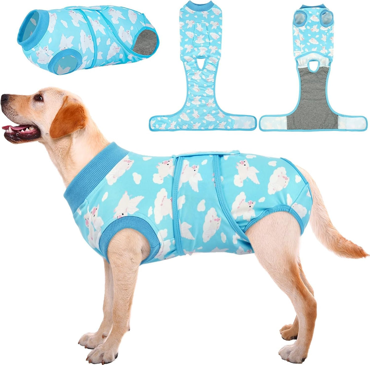 Kuoser Recovery Suit for Dogs & Cats – Soft Cotton Surgery Suit, XS–2XL
