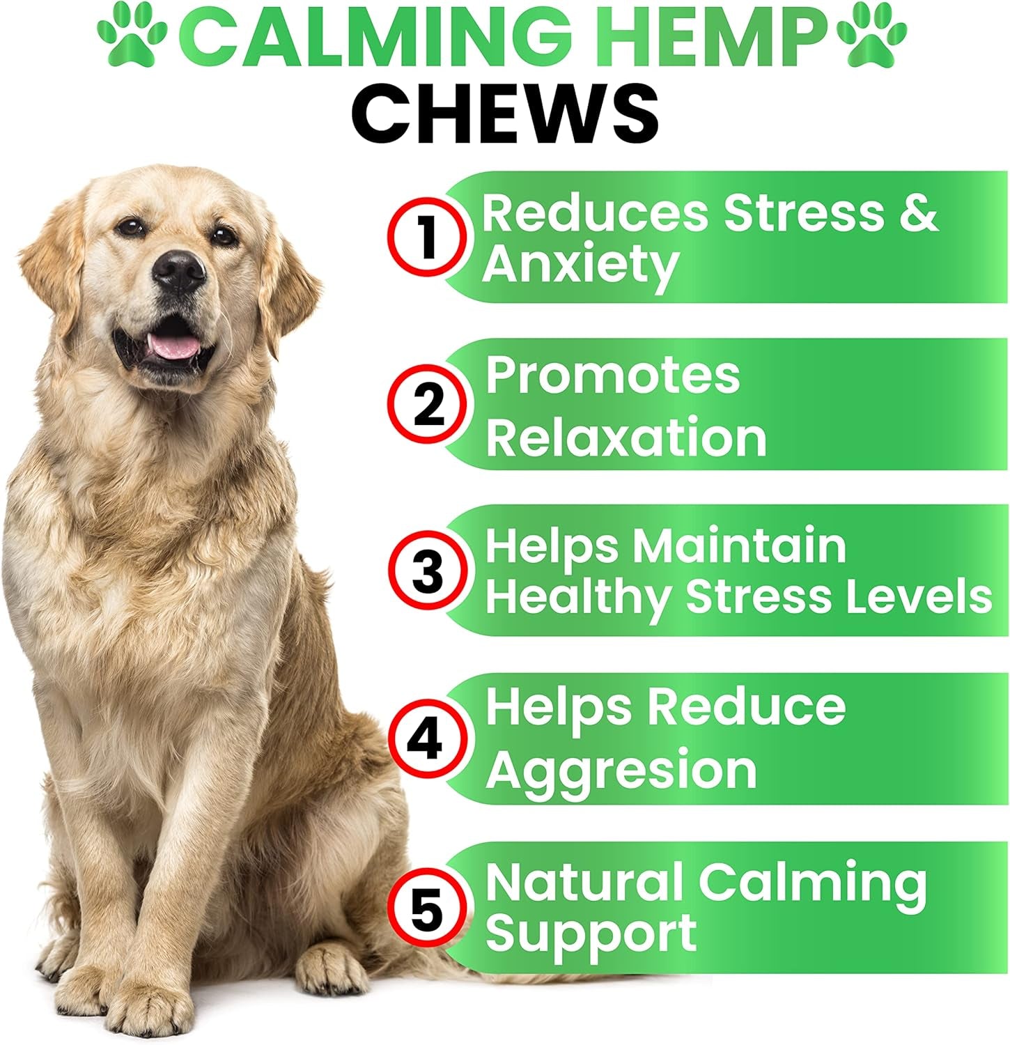 Calming Chews for Dogs Anxiety Relief Sleep & Joint Support 170 Ct