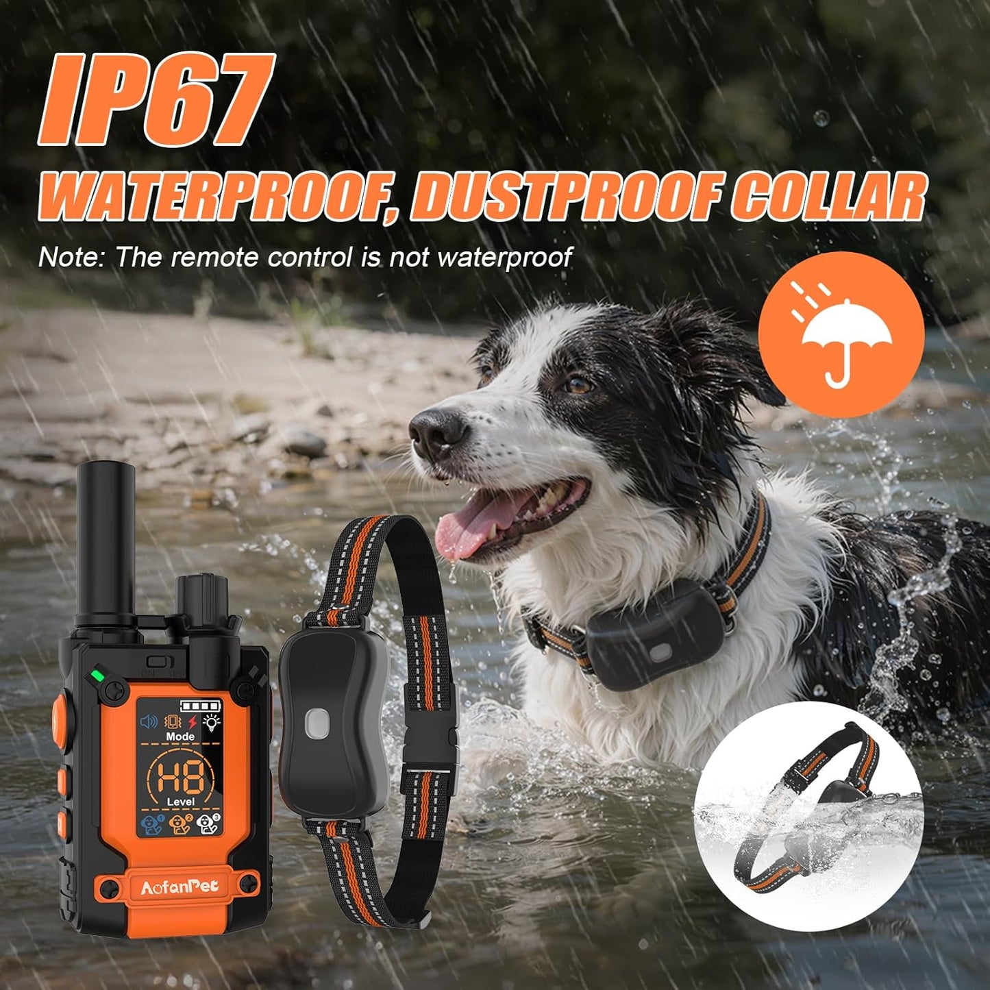 Dog Training Collar Remote 4500ft Waterproof Rechargeable Beep Vibration Shock